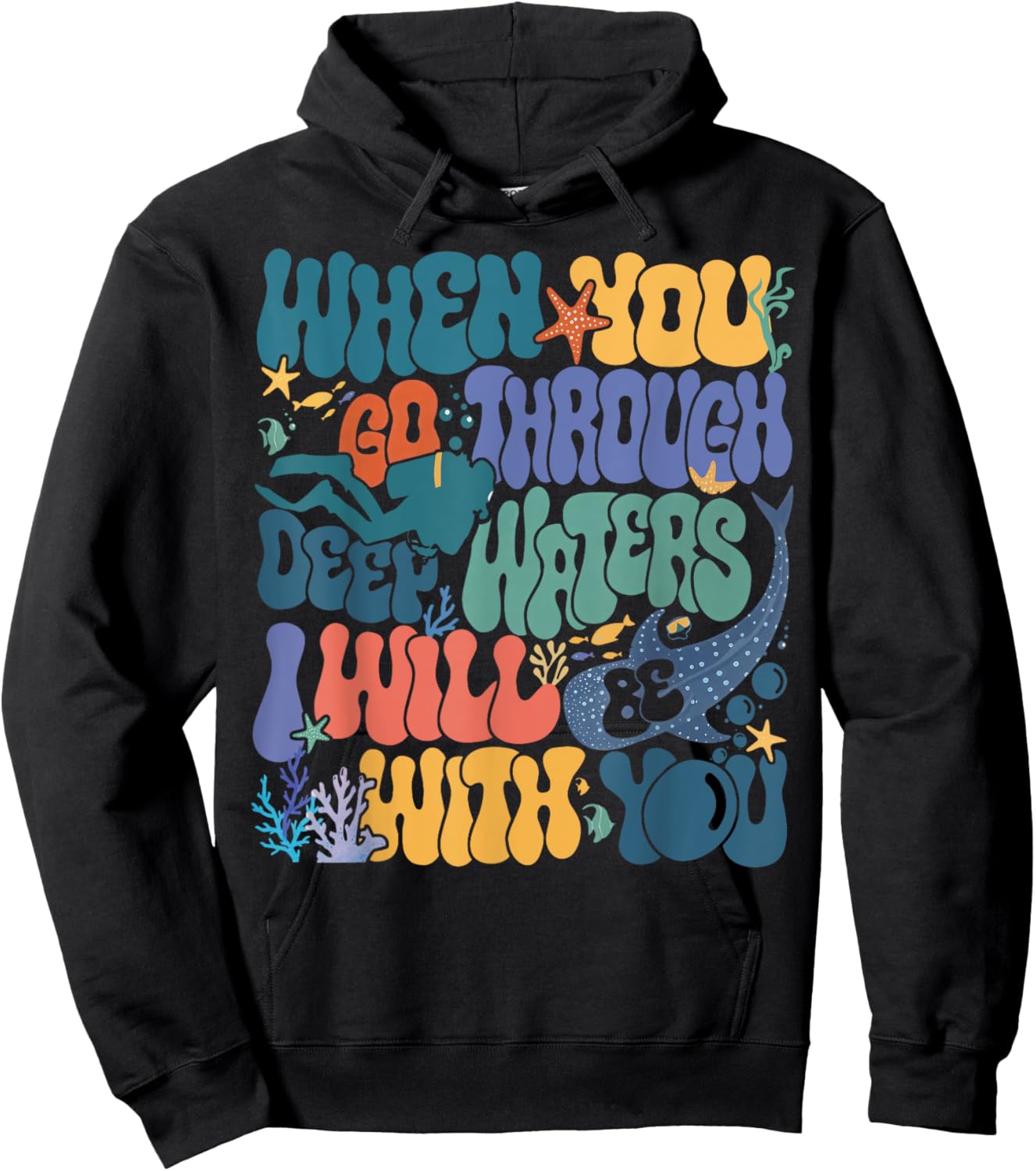 When You Go Through Deep Waters VBS 2024 Christian Camp Hoodie - Hoodie | Black
