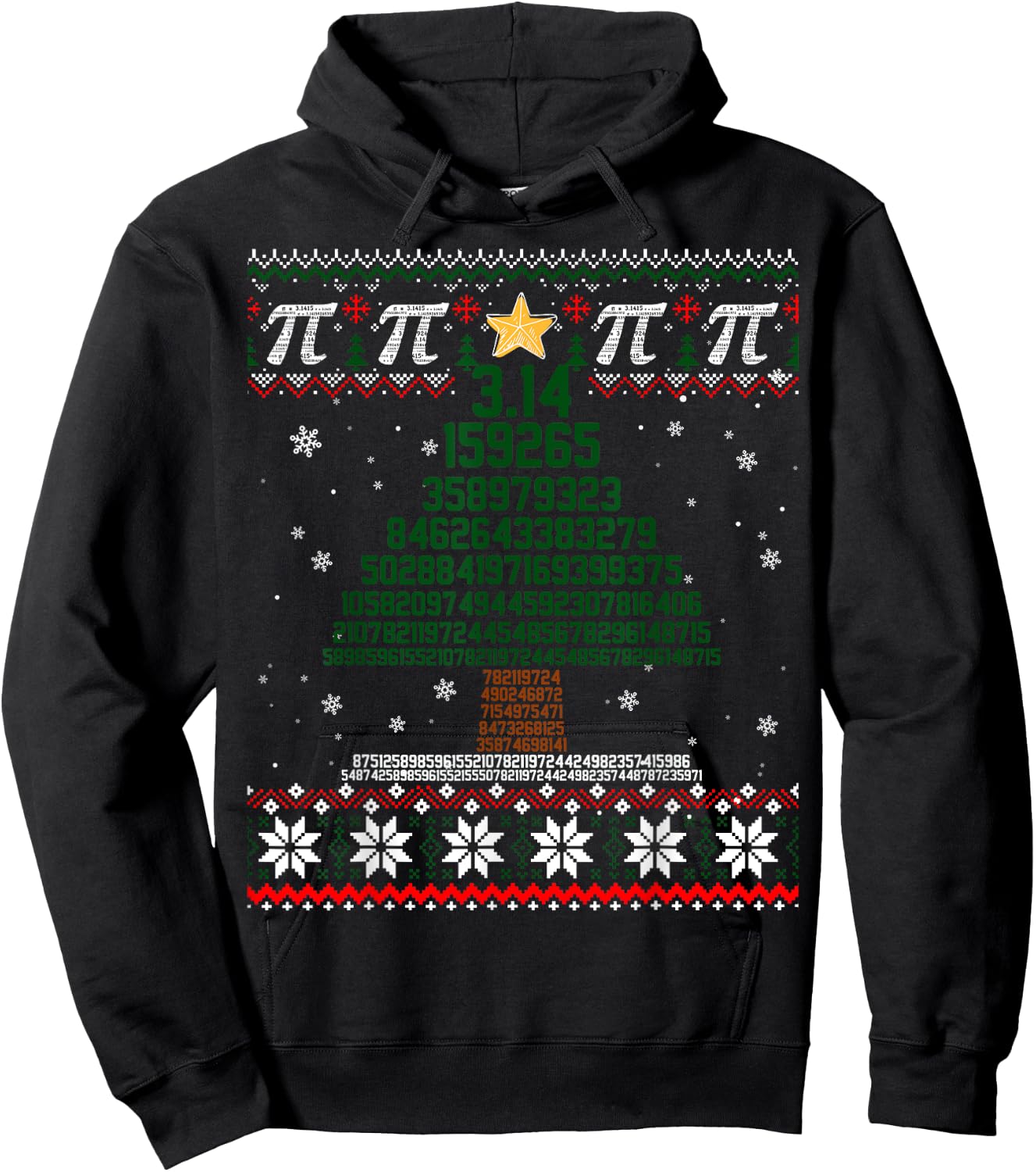 Funny Pi Tree Christmas Math Teacher Ugly Sweater Men Women Kids Hoodie - Hoodie | Black