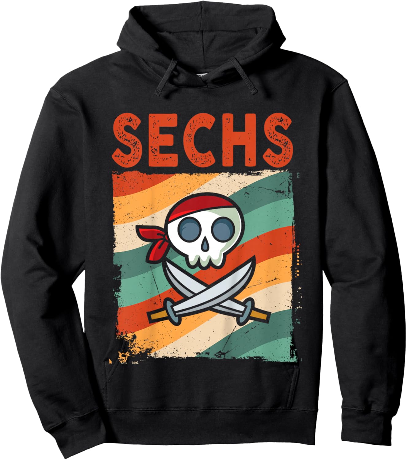 6. Geburtstag Cooles Pirat 6 Jahre Jungen Mädchen Kinder Hoodie - Hoodie | Black