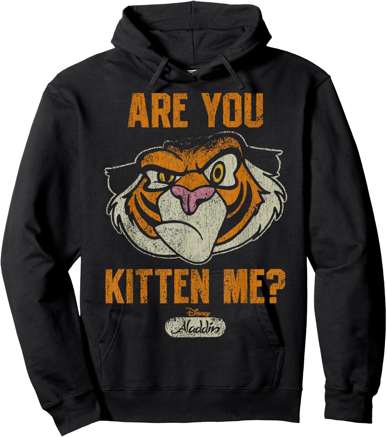 Disney Aladdin Rajah are You Kitten Me? Faded Portrait Hoodie - Hoodie | Black