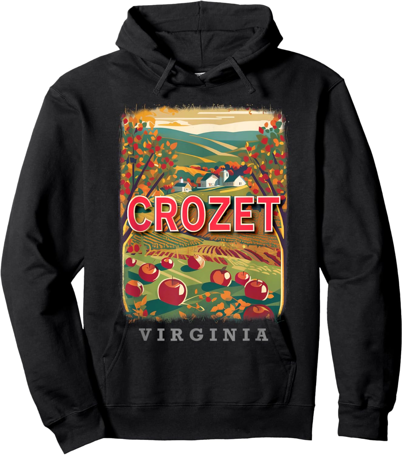 Crozet Virginia VA Orchard Bounty SD048 Hoodie - Hoodie | Black