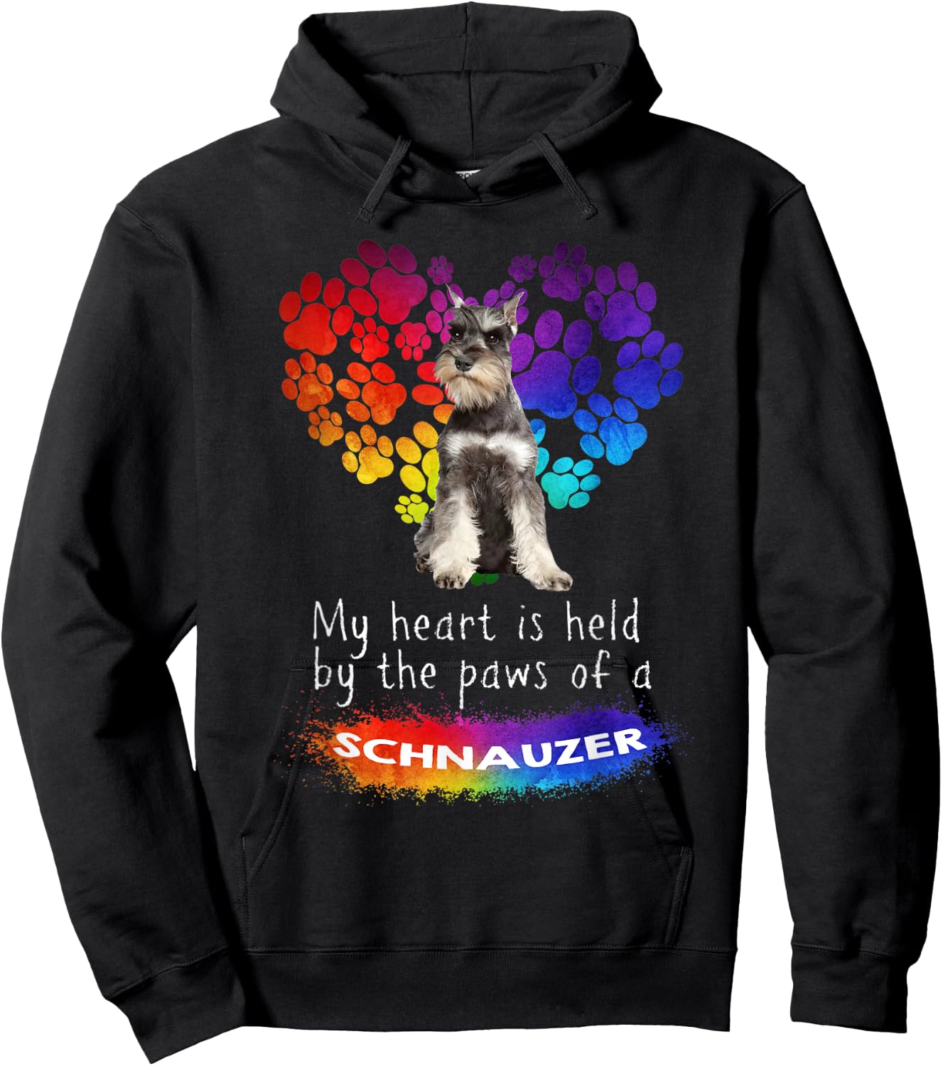 My Heart Is Held By The Paws Of A Schnauzer Hoodie - Hoodie | Black