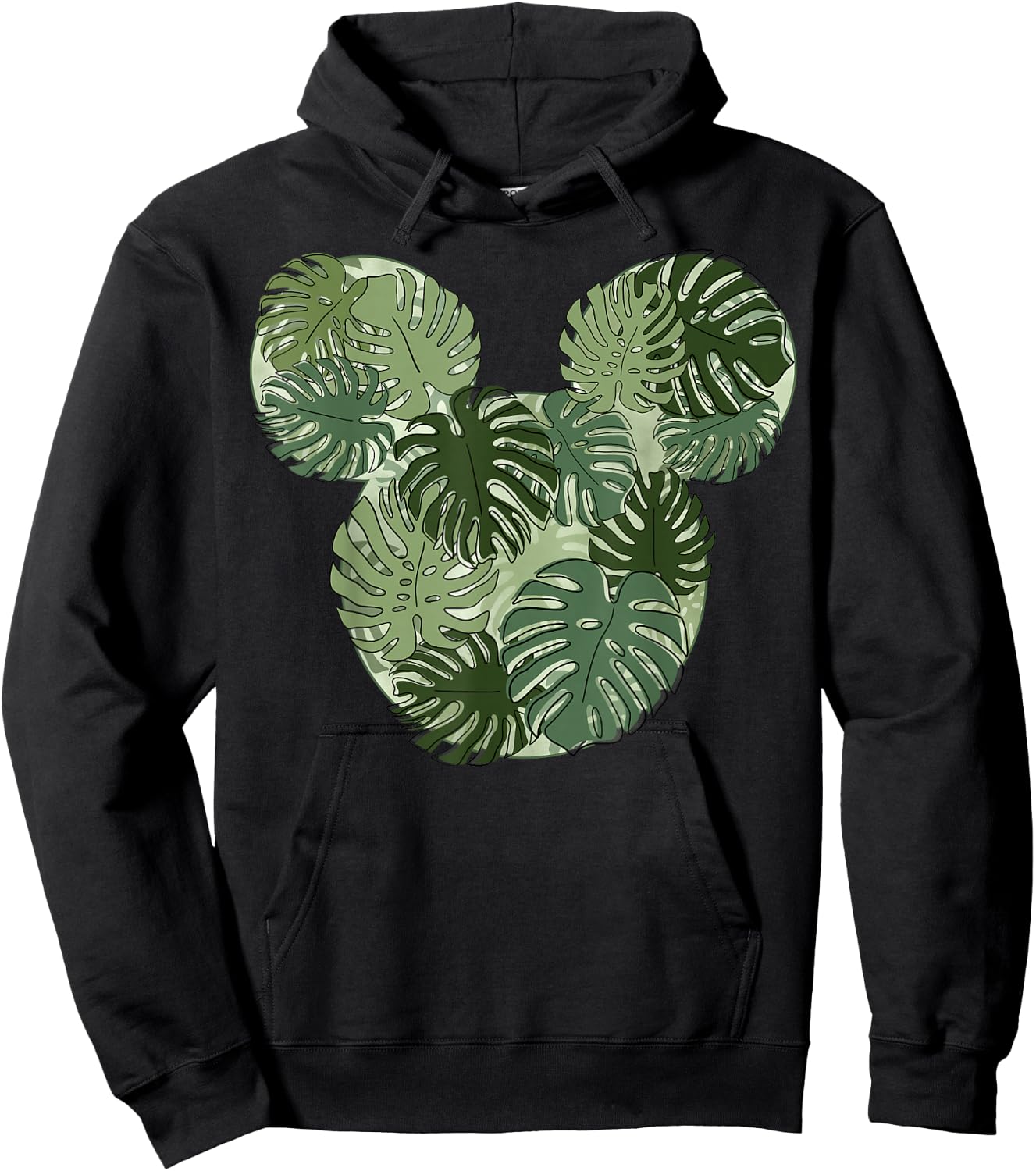 Disney Mickey & Friends Mickey Monstera Plant Fill Hoodie - Hoodie | Black