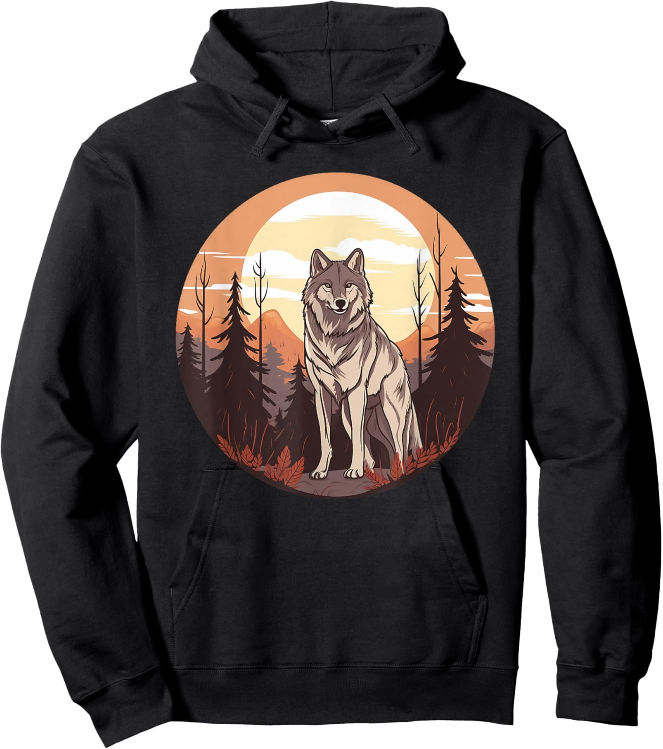 Wolf In The Forest I Kids Wolf Hoodie - Hoodie | Black