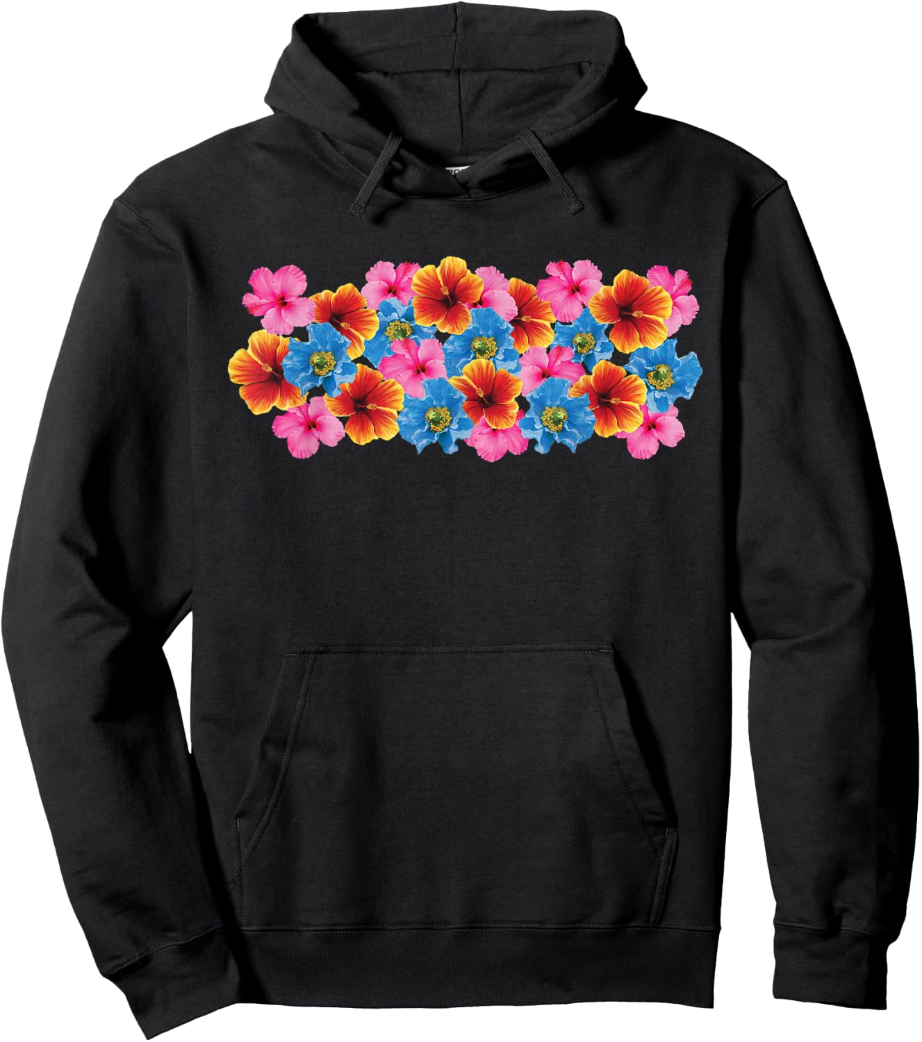 Hawaiian Hibiscus Flowers Vintage Tropical Hawaii Aloha Gift Hoodie - Hoodie | Black