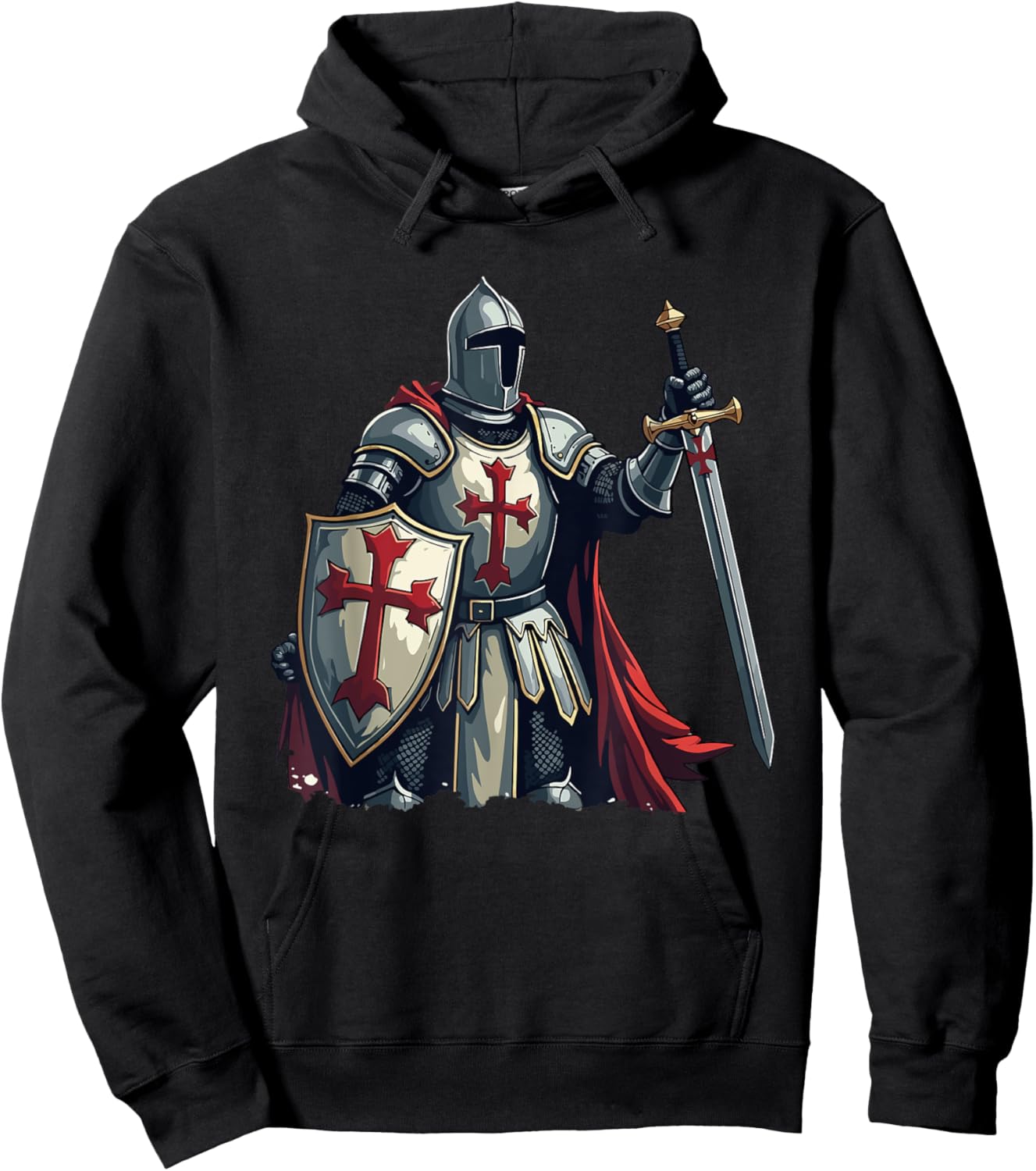 Templar Knight, Warrior & Crusader Hoodie - Hoodie | Black