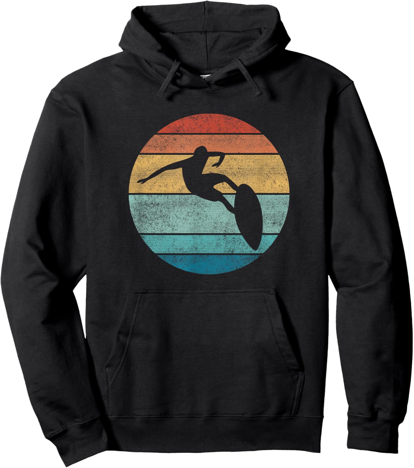Surfing Surfboard Vintage Retro Surfboarder Surfer Beach Men Women Girls Kids Hoodie - Hoodie | Black
