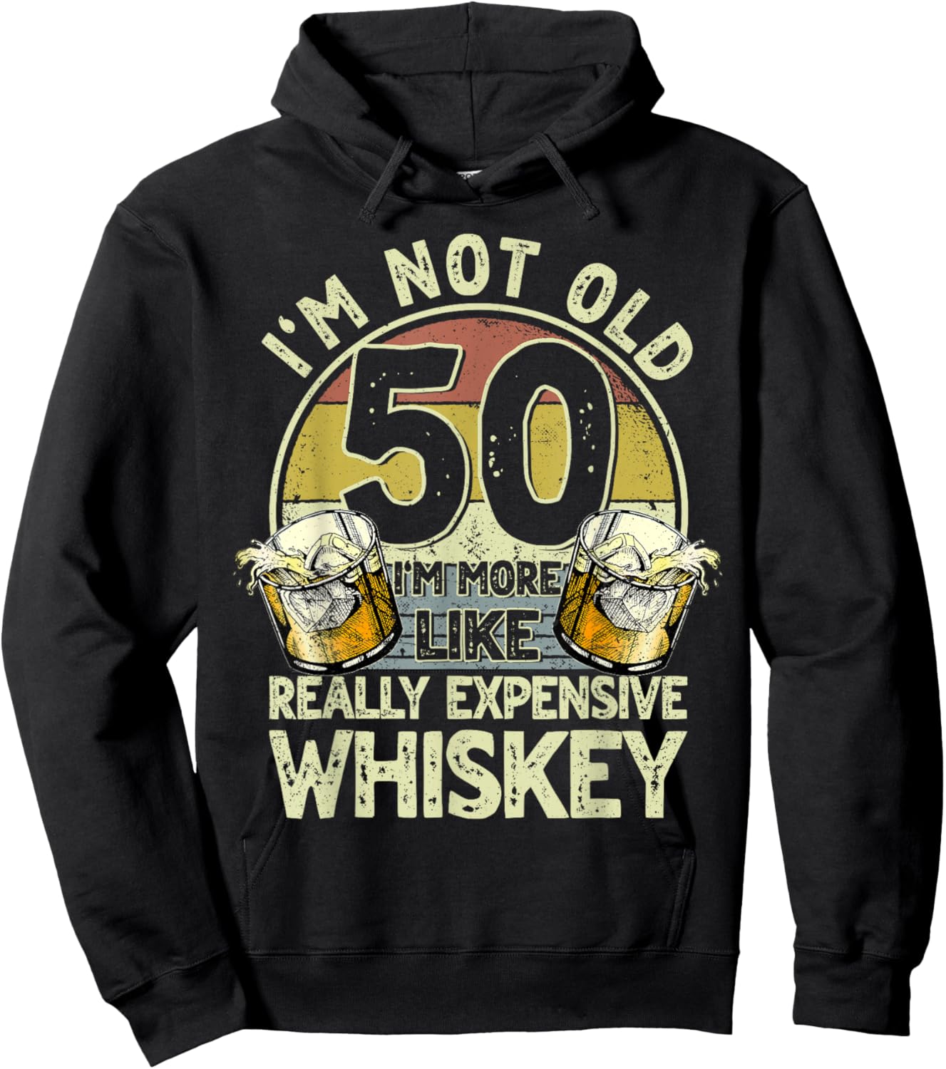 50 Years Old Bourbon Whiskey 50th Birthday Whiskey Men Hoodie - Hoodie | Black