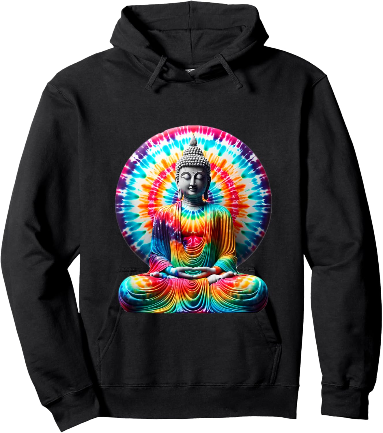 Buddha Tie Dye Vintage Yoga Spiritual Zen Buddhism Buddhist Hoodie - Hoodie | Black