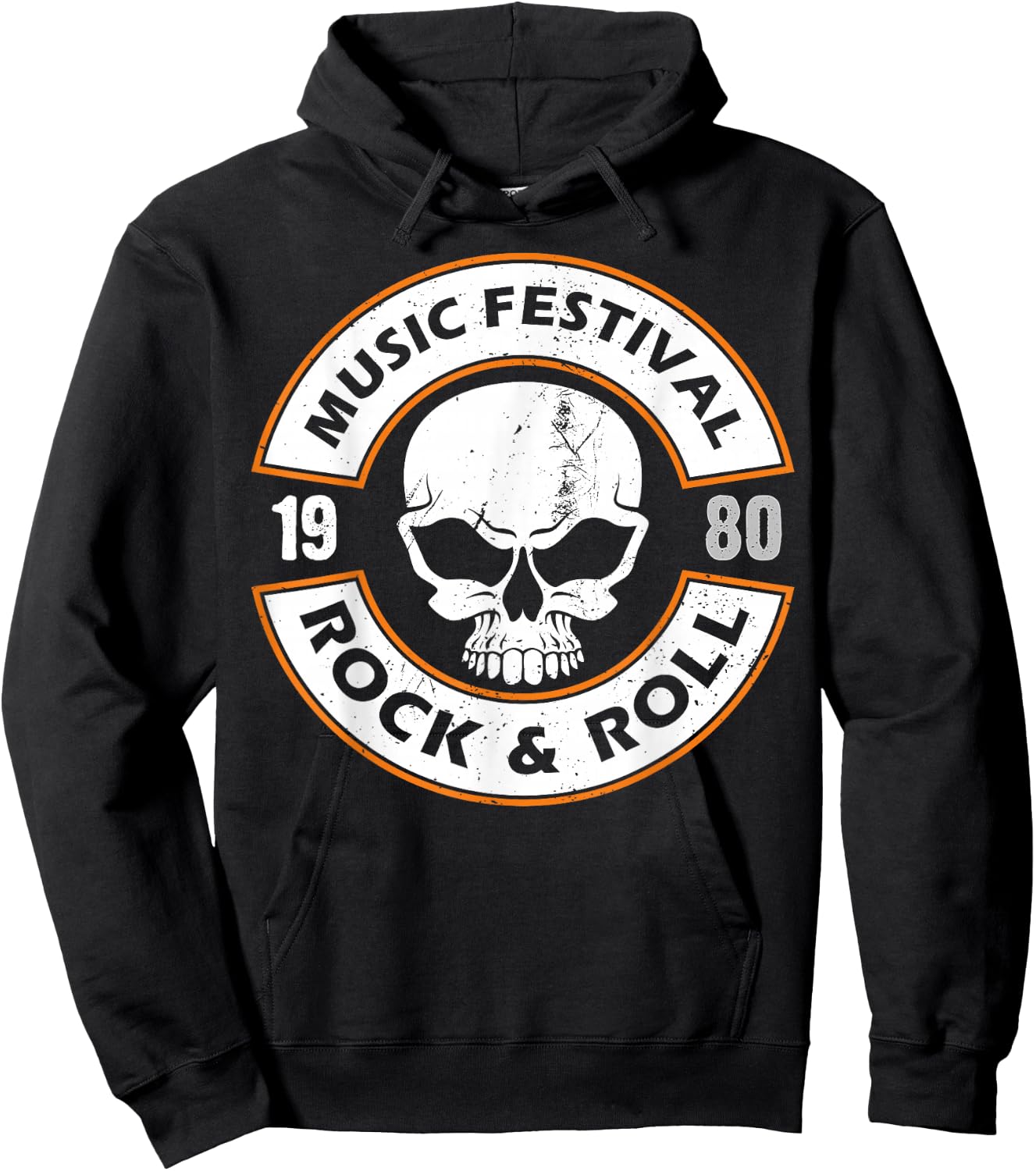 Faded 1980s Rock Roll design For Eighties Rockers Band gift Hoodie - Hoodie | Black