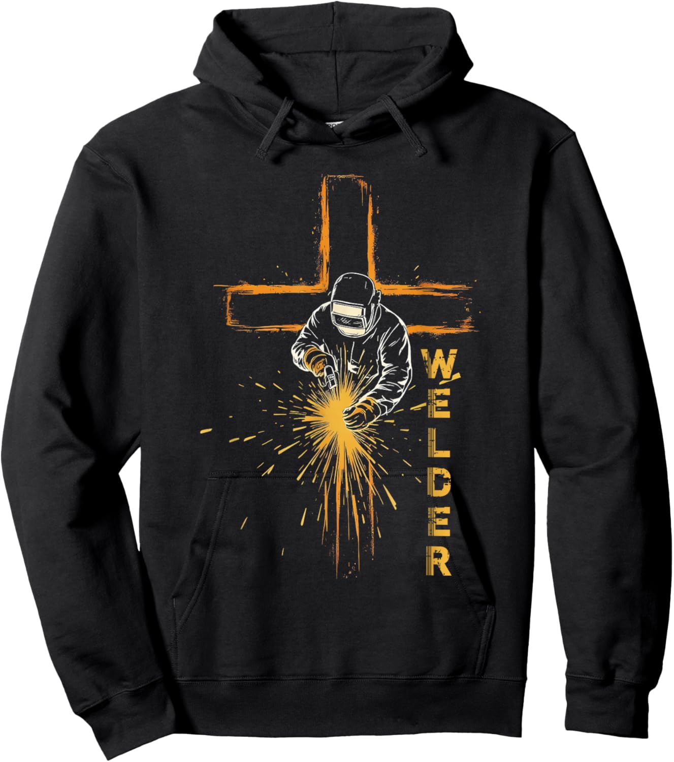 Welder Christian Cross Weld Welding Dad Jesus Lover Hoodie - Hoodie | Black