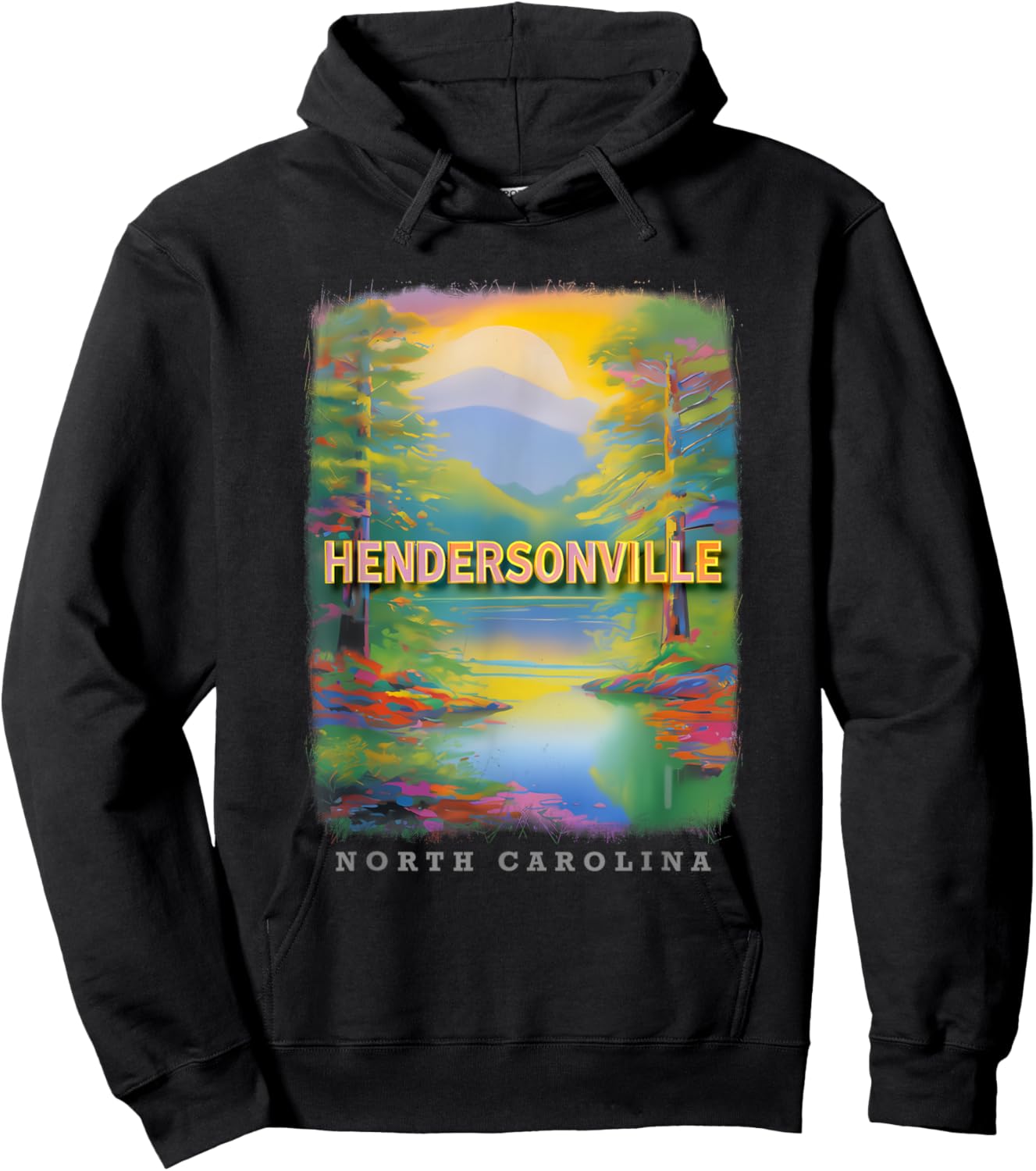Hendersonville North Carolina NC Mountain Bliss SD484 Hoodie - Hoodie | Black