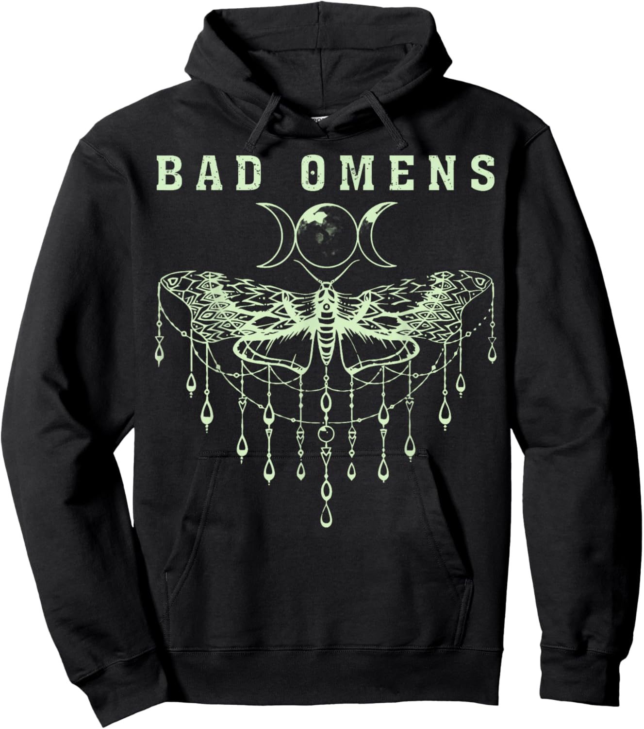 Retro Vintage Bad Omens Moth Men Kids Youth Hoodie - Hoodie | Black