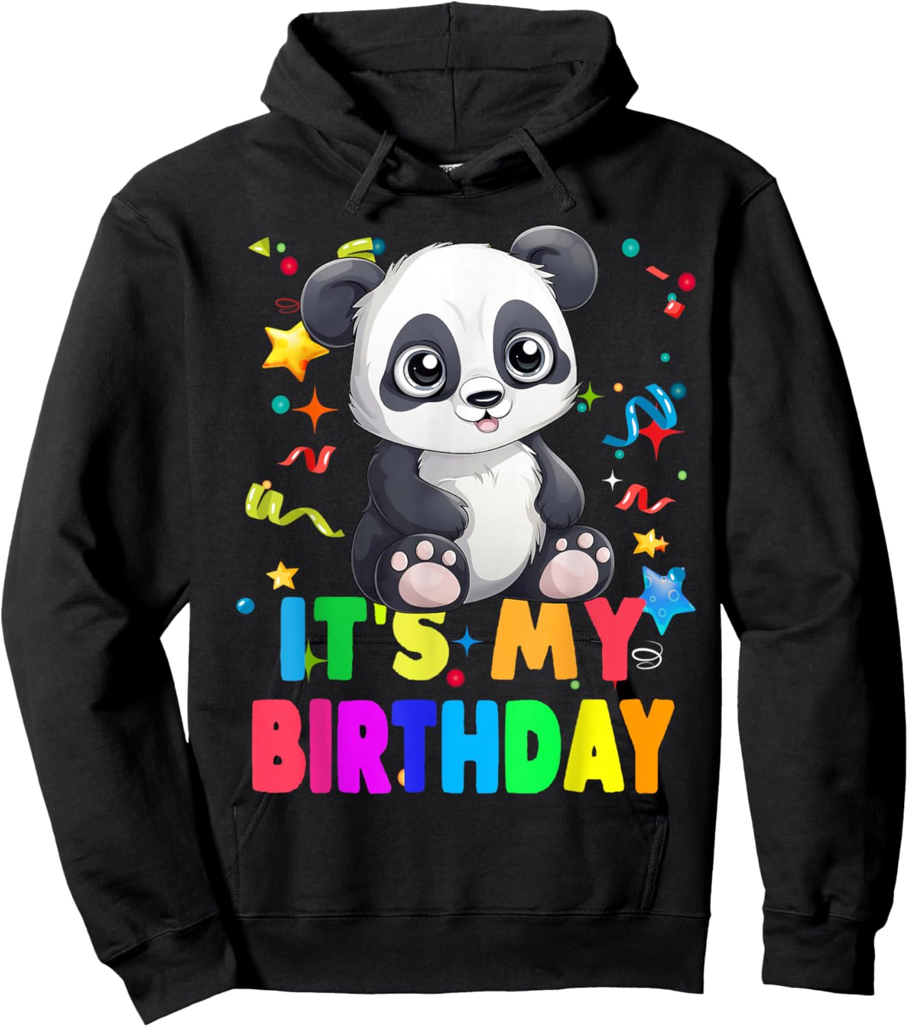 Its My Birthday Cute Panda Birthday Party Panda Hoodie - Hoodie | Black