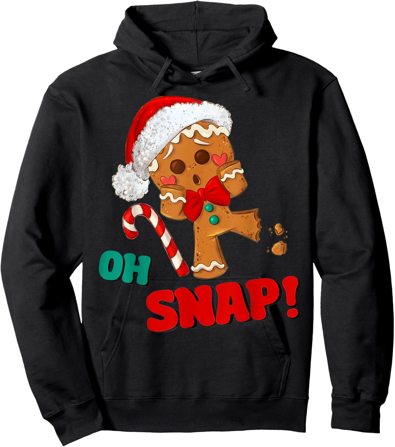 Gingerbread Man Oh Snap Christmas Funny Cookie Baking Gift Hoodie - Hoodie | Black