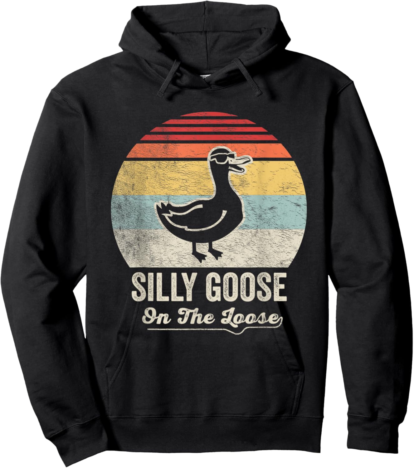 Silly Goose On The Loose Funny Retro Style Hoodie - Hoodie | Black