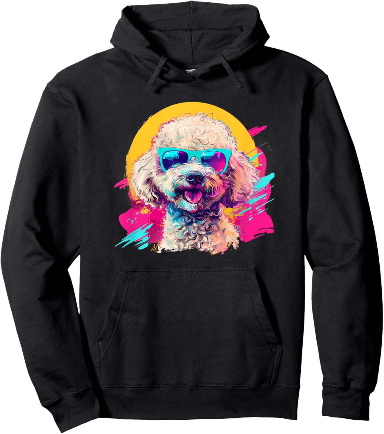 Cute Funny Retro Vintage 80s Poodle Lover Hoodie - Hoodie | Black