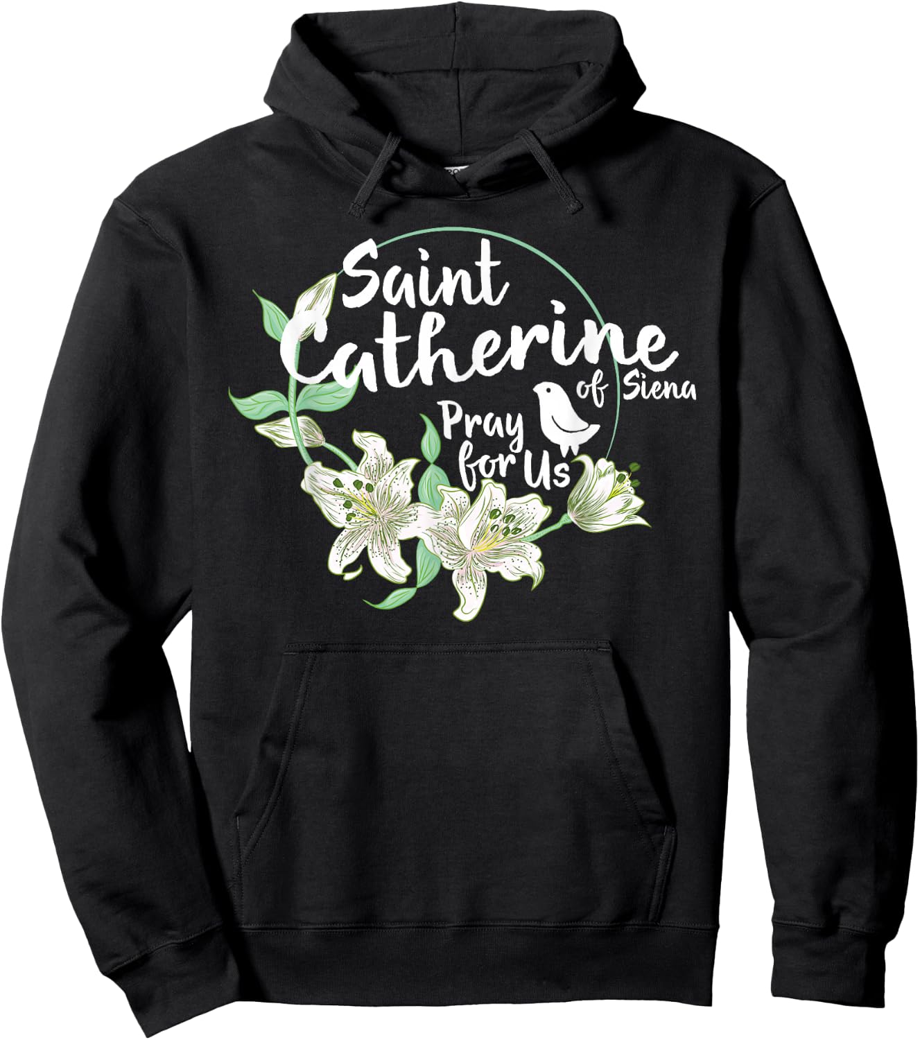 St.Catherine of Siena Catholic Purity Girls Teens Hoodie - Hoodie | Black