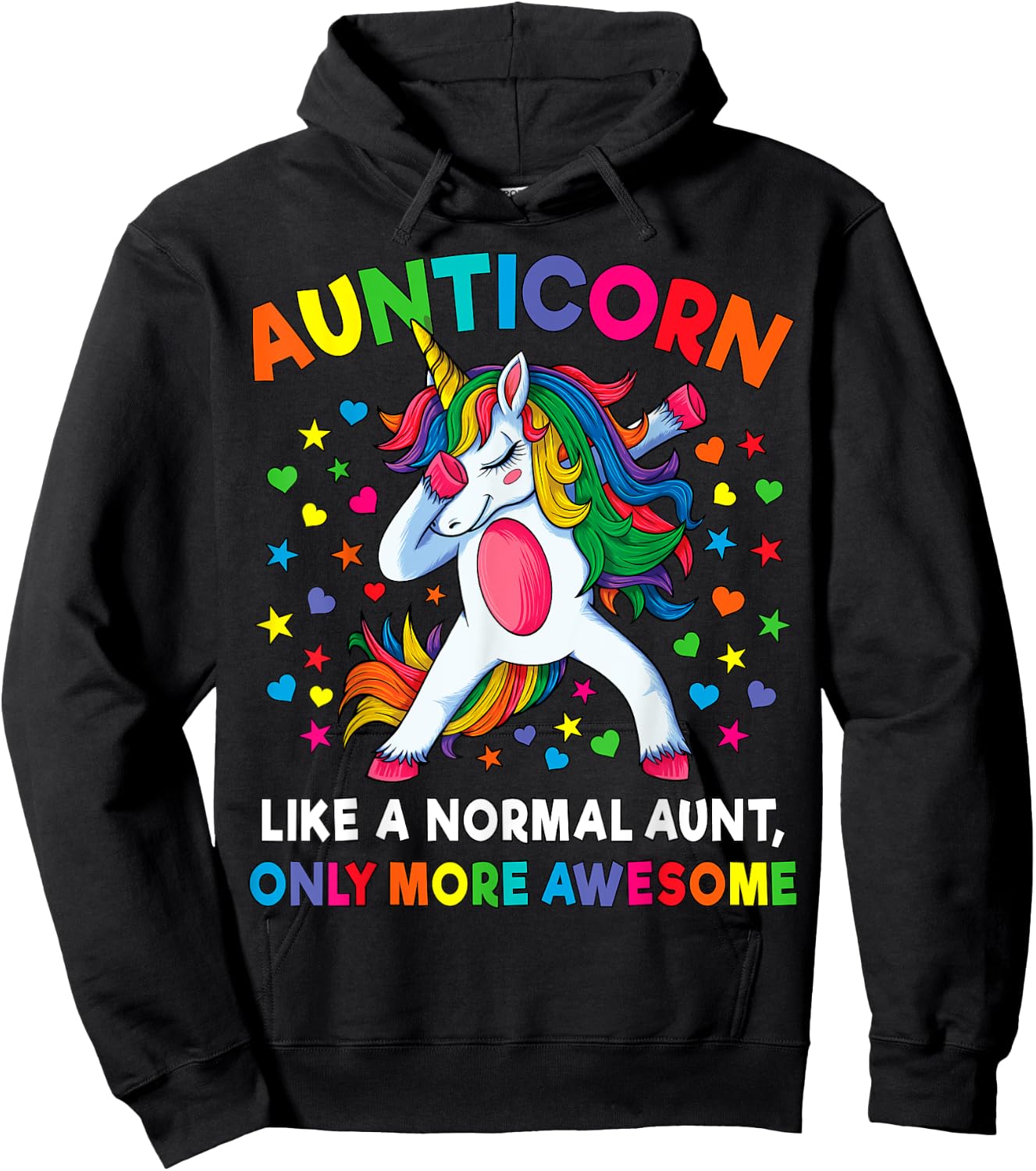 Aunticorn Like An Aunt Only Awesome Dabbing Unicorn Women Hoodie - Hoodie | Black