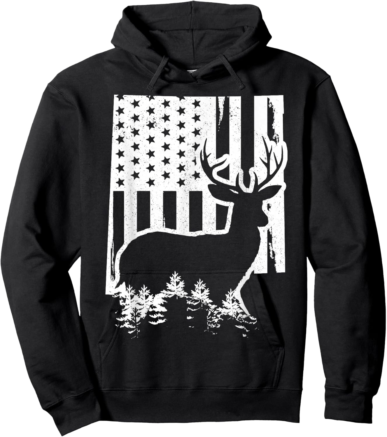 New Mexico Elk Hunting State Map US Flag Patriotic Hunter Hoodie - Hoodie | Black