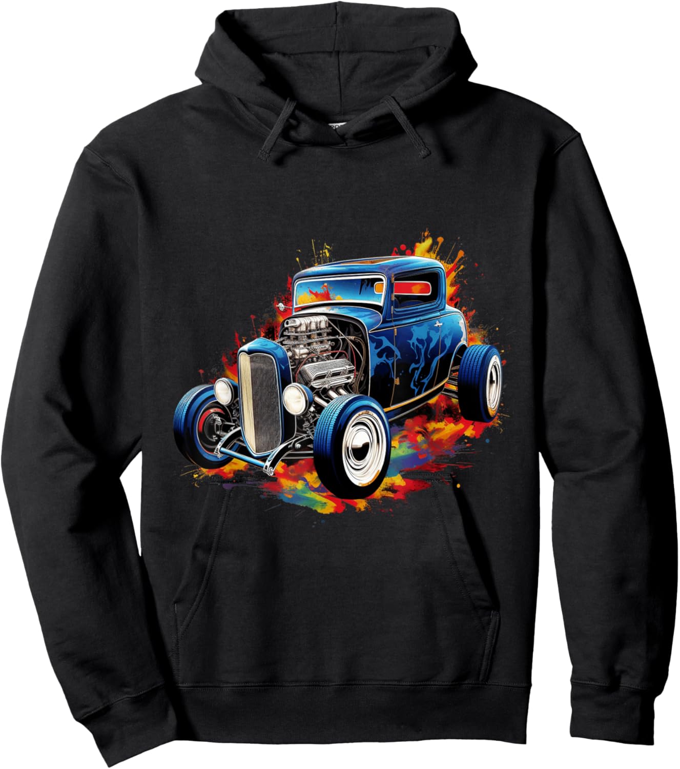 Hot Rod Rat Rod Vintage Classic Car Men Hoodie - Hoodie | Black