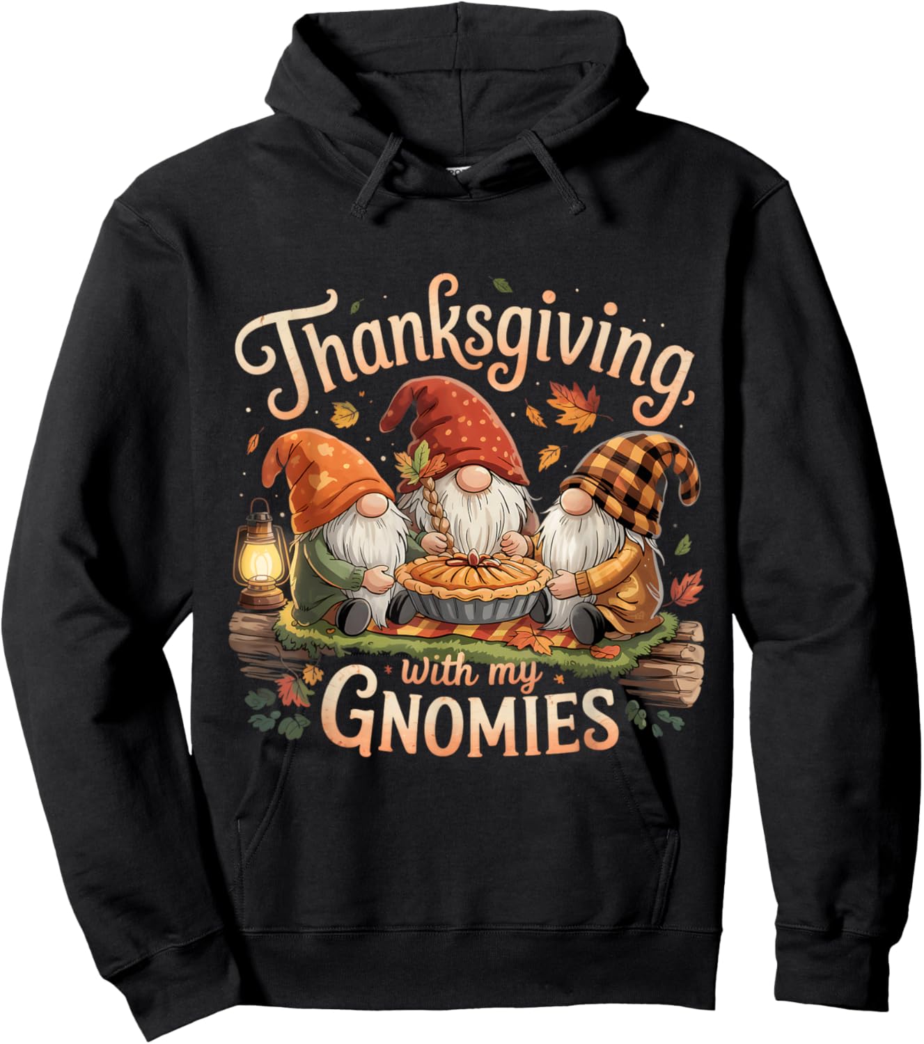 Thanksgiving with My Gnomies Fall Autumn Gnome Family Hoodie - Hoodie | Black