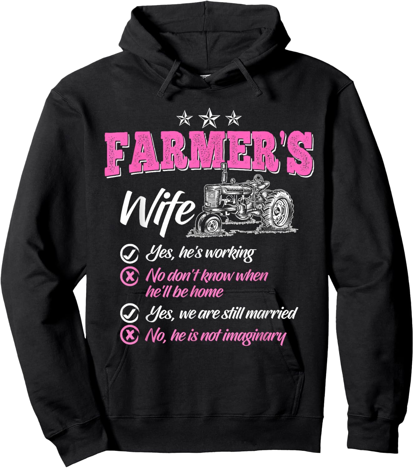 Funny Farmer Shirt Women Wife of a Farmer Rancher Hoodie - Hoodie | Black