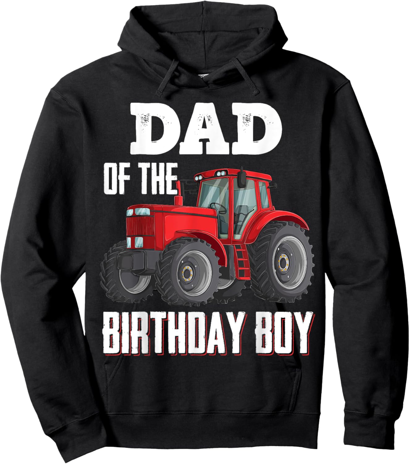 Dad Of The Birthday Boy Family Tractors Farm Trucks Bday Hoodie - Hoodie | Black