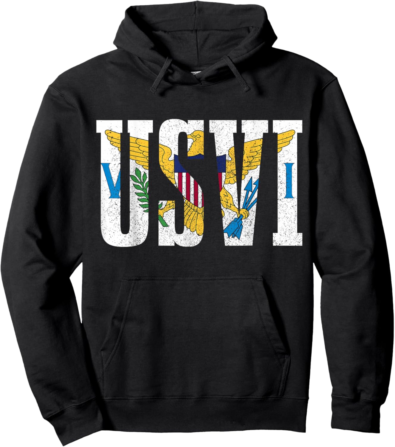 US Virgin Islands USVI Flag Pride Souvenir Hoodie - Hoodie | Black