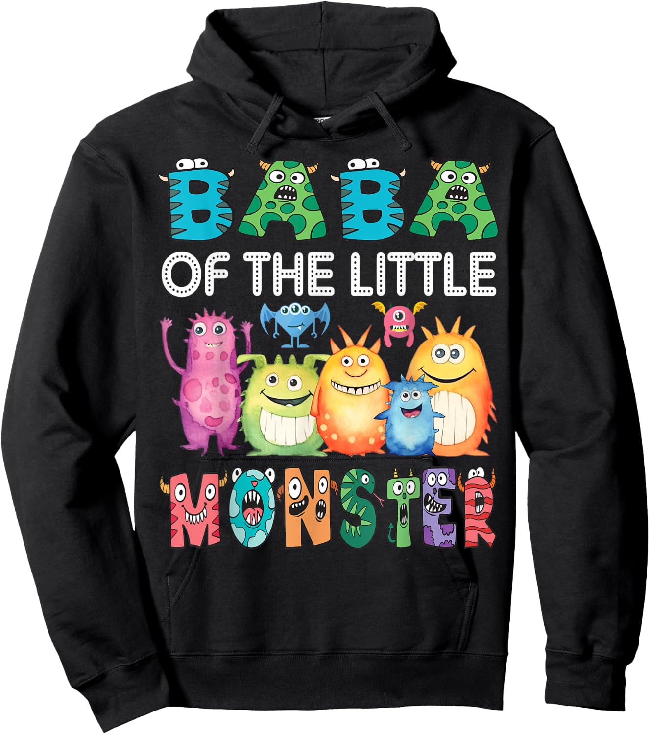 Baba Of The Little Monster Kids 1St Birthday Party Hoodie - Hoodie | Black