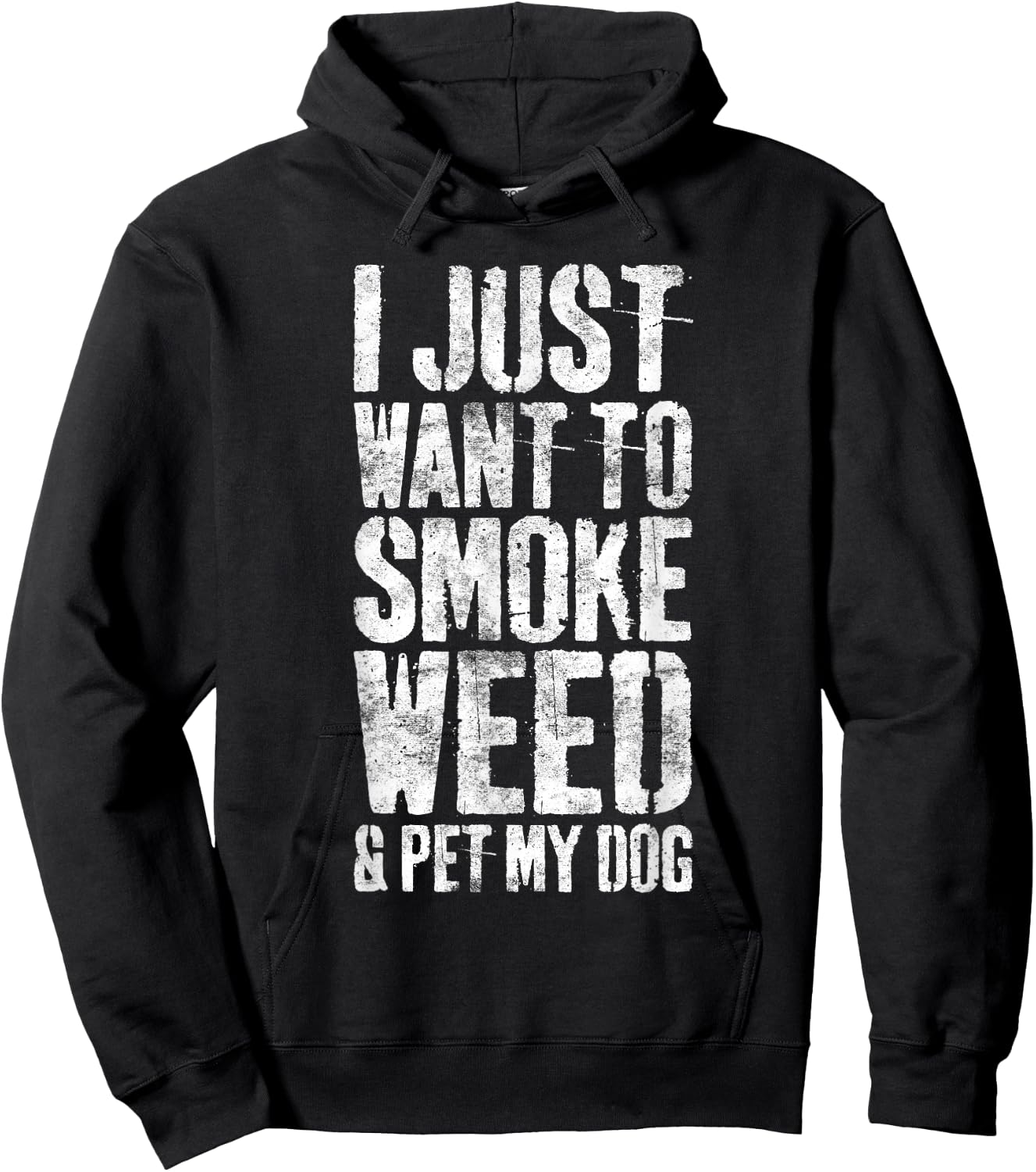 I Just Want To Smoke Weed And Pet My Dog Dog Lover Women Hoodie - Hoodie | Black
