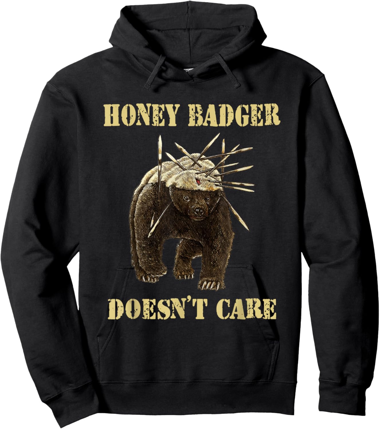Honey Badger Adorable Animal Honey Badger Doesn't Care Hoodie - Hoodie | Black