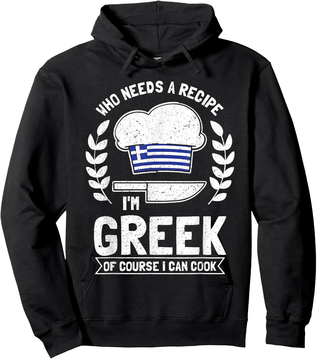 Greek Food Gifts - Greek Chef Funny Greek Hoodie - Hoodie | Black
