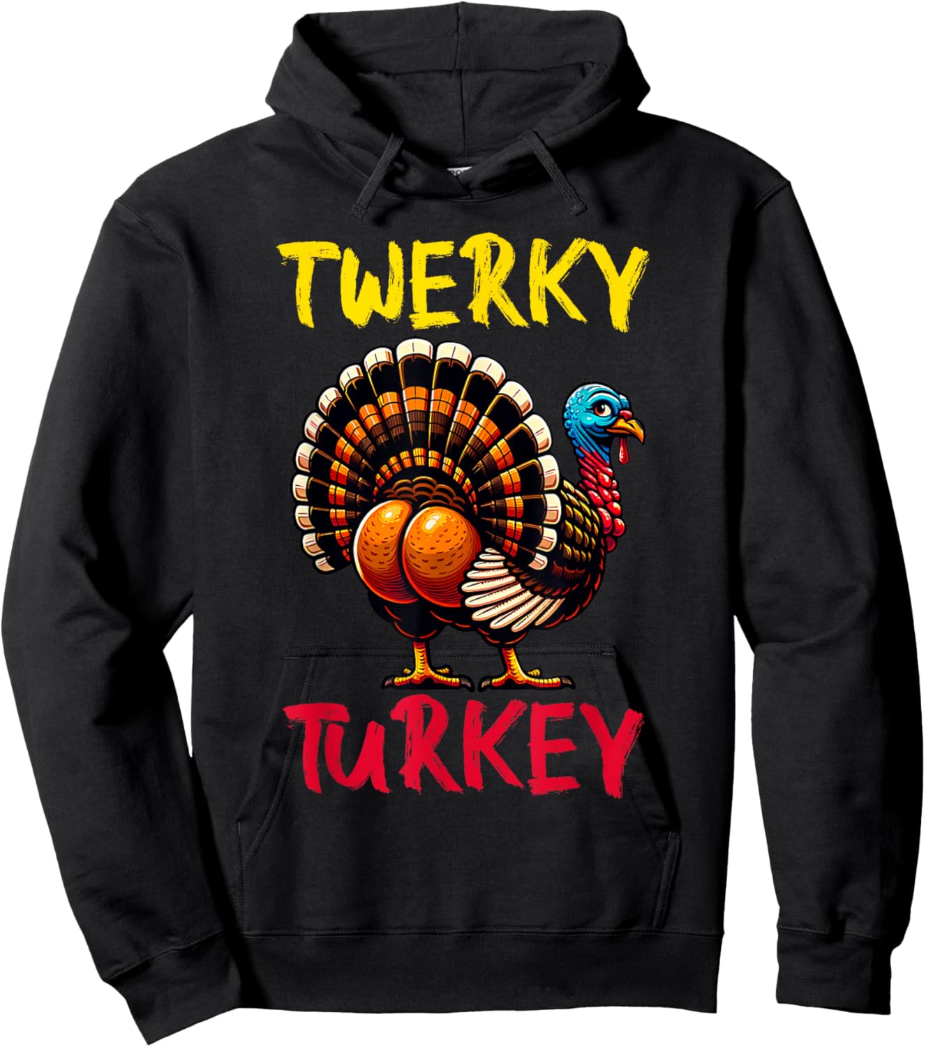 Twerky Turkey Thanksgiving Funny Dancing Turkey Hoodie - Hoodie | Black
