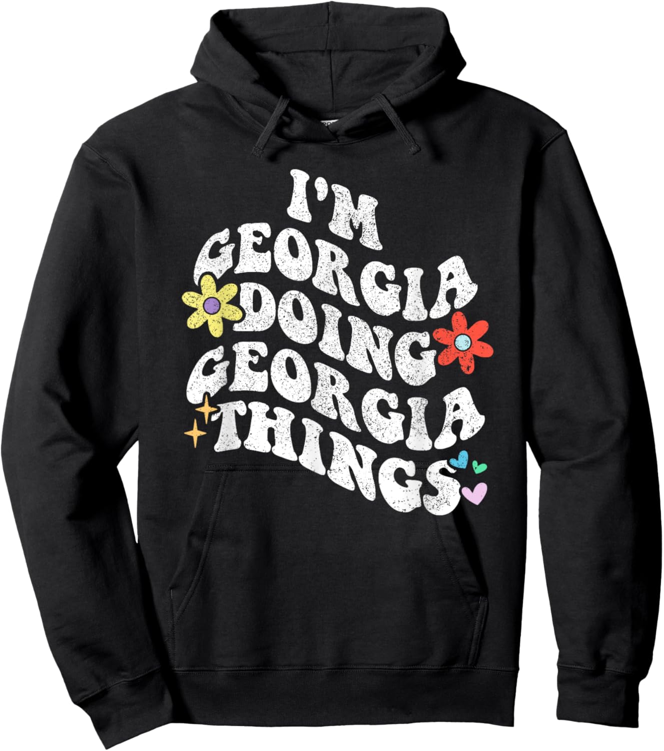 Personalized Name Mothers Day outfit Retro Groovy Im GEORGIA Doing GEORGIA Things Funny Mother's Hoodie - Hoodie | Black