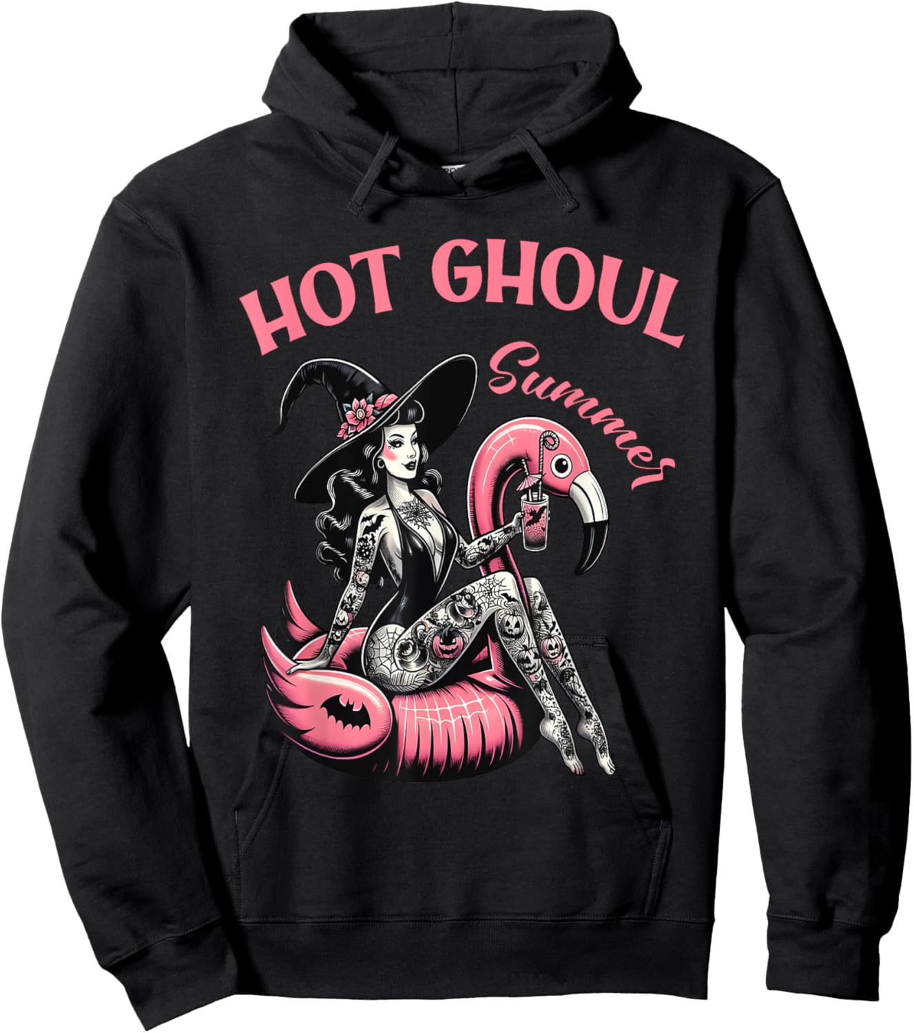 Women Funny Halloween Hot Ghoul Summer Summerween Hoodie - Hoodie | Black