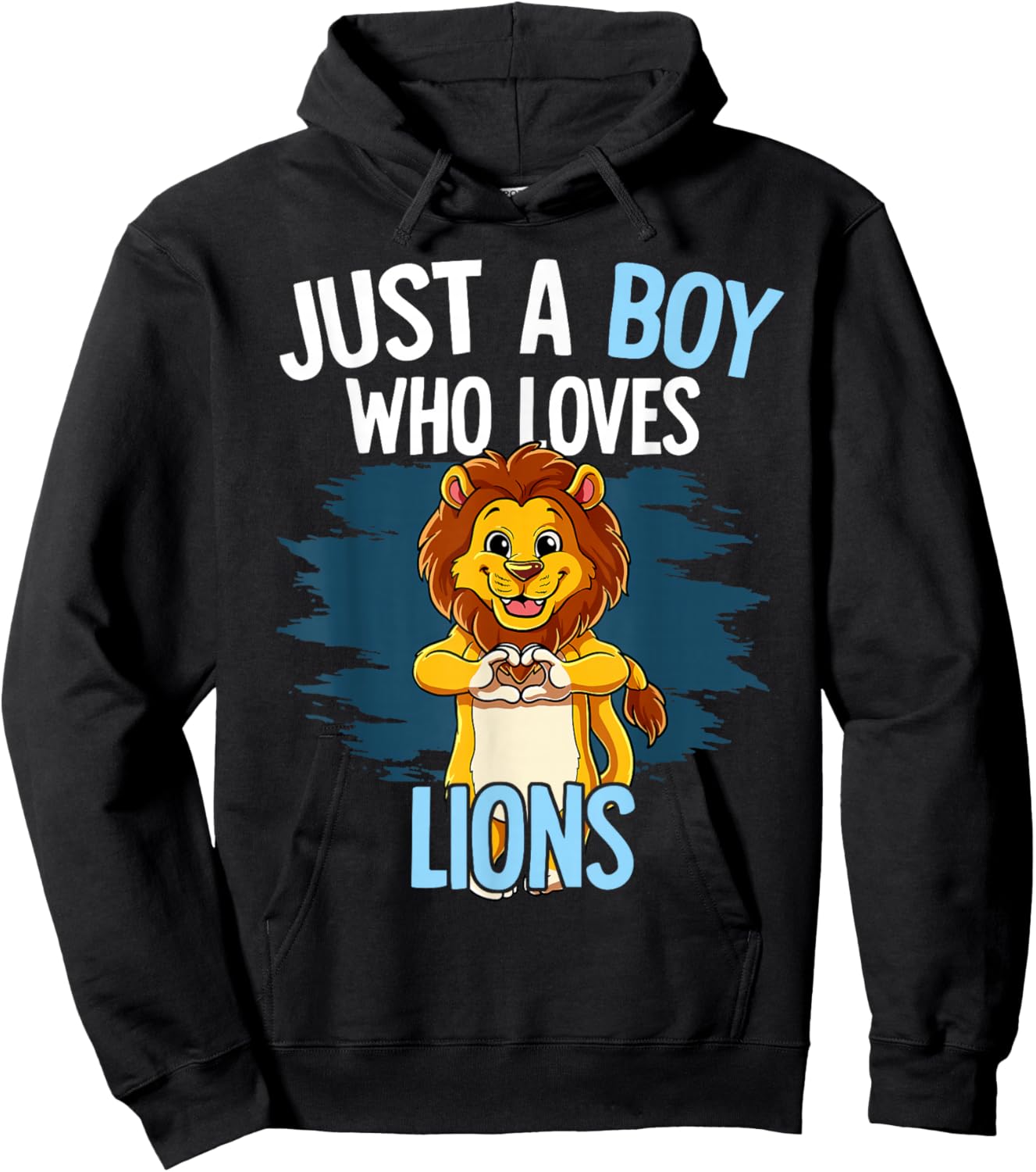 Just A Boy Who Loves Lions Lion Hoodie - Hoodie | Black