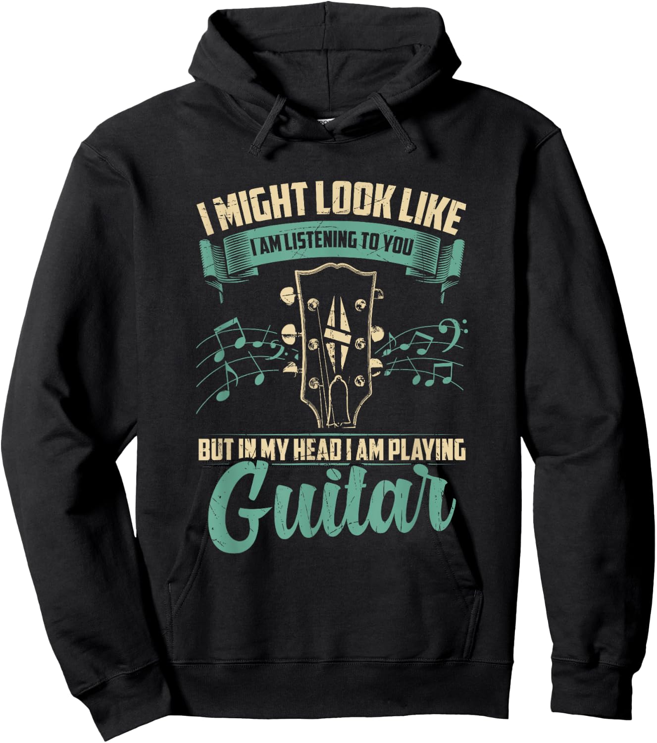 I Might Look Like I'm Listening to You But in My Head Guitar Hoodie - Hoodie | Black