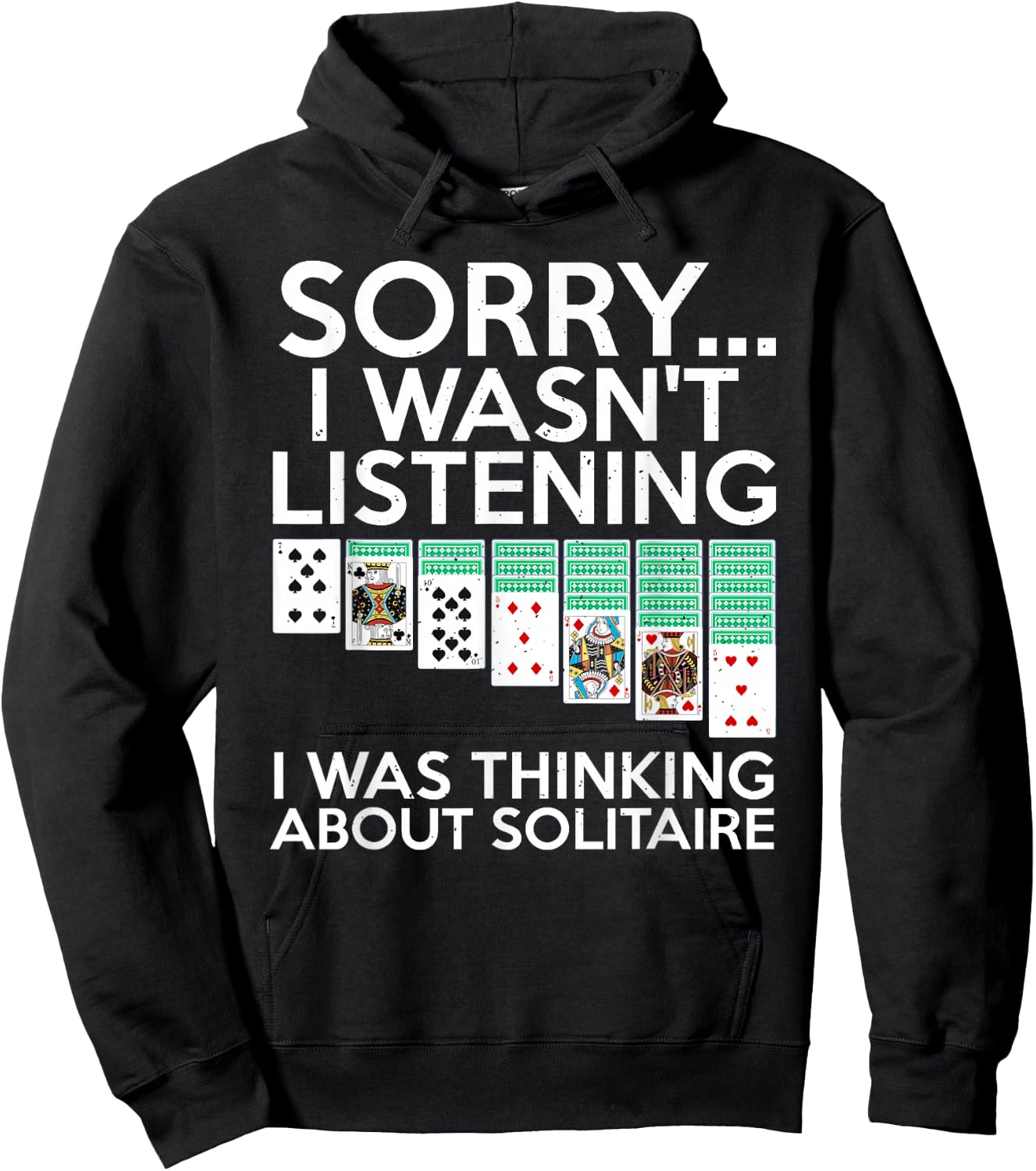 Best Solitaire Gifts Solitaire Art Women Kids Black Cotton Blend Small Short Sleeve Hoodie - Hoodie | Black