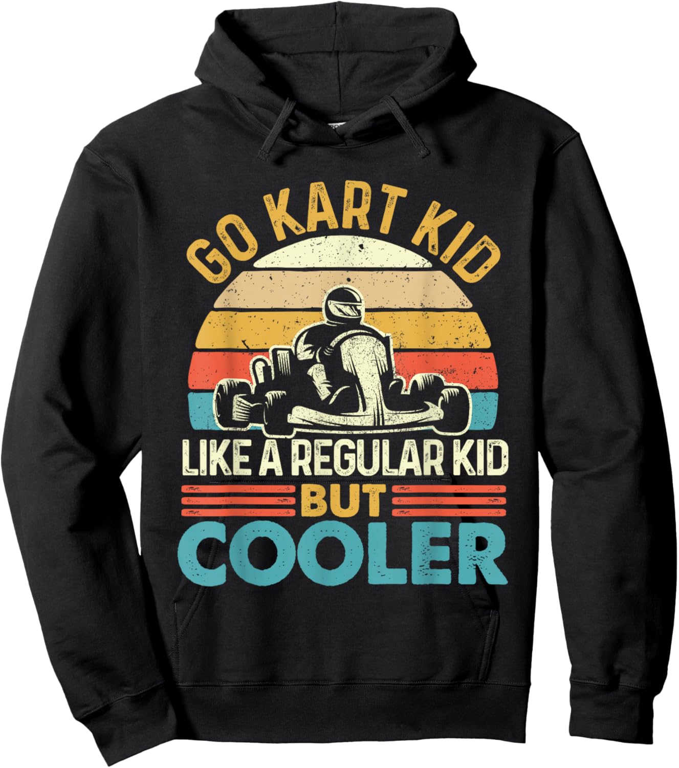 Go Kart Kid Retro Go Cart Racing Hoodie - Hoodie | Black