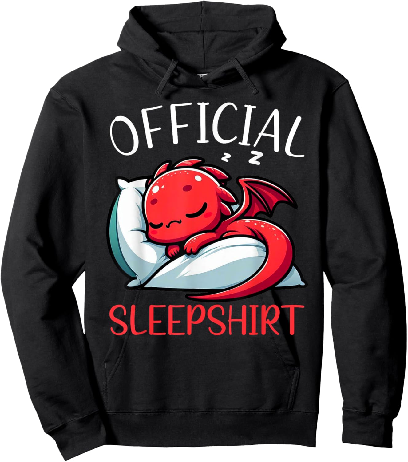 Official Sleepshirt Dragon Cute Lazy Sleepyhead Nightcap Hoodie - Hoodie | Black