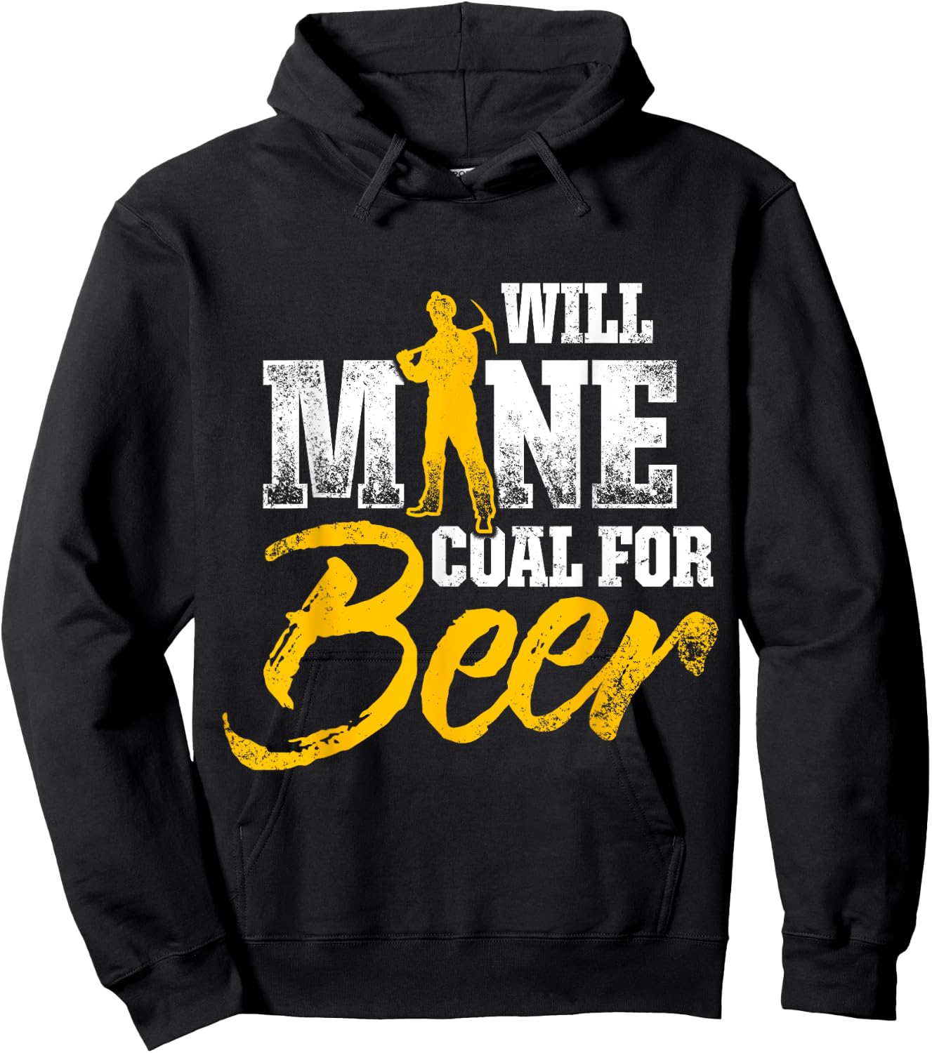 Coal Miner For Beer Funny Mining Mine Worker Gifts Hoodie - Hoodie | Black