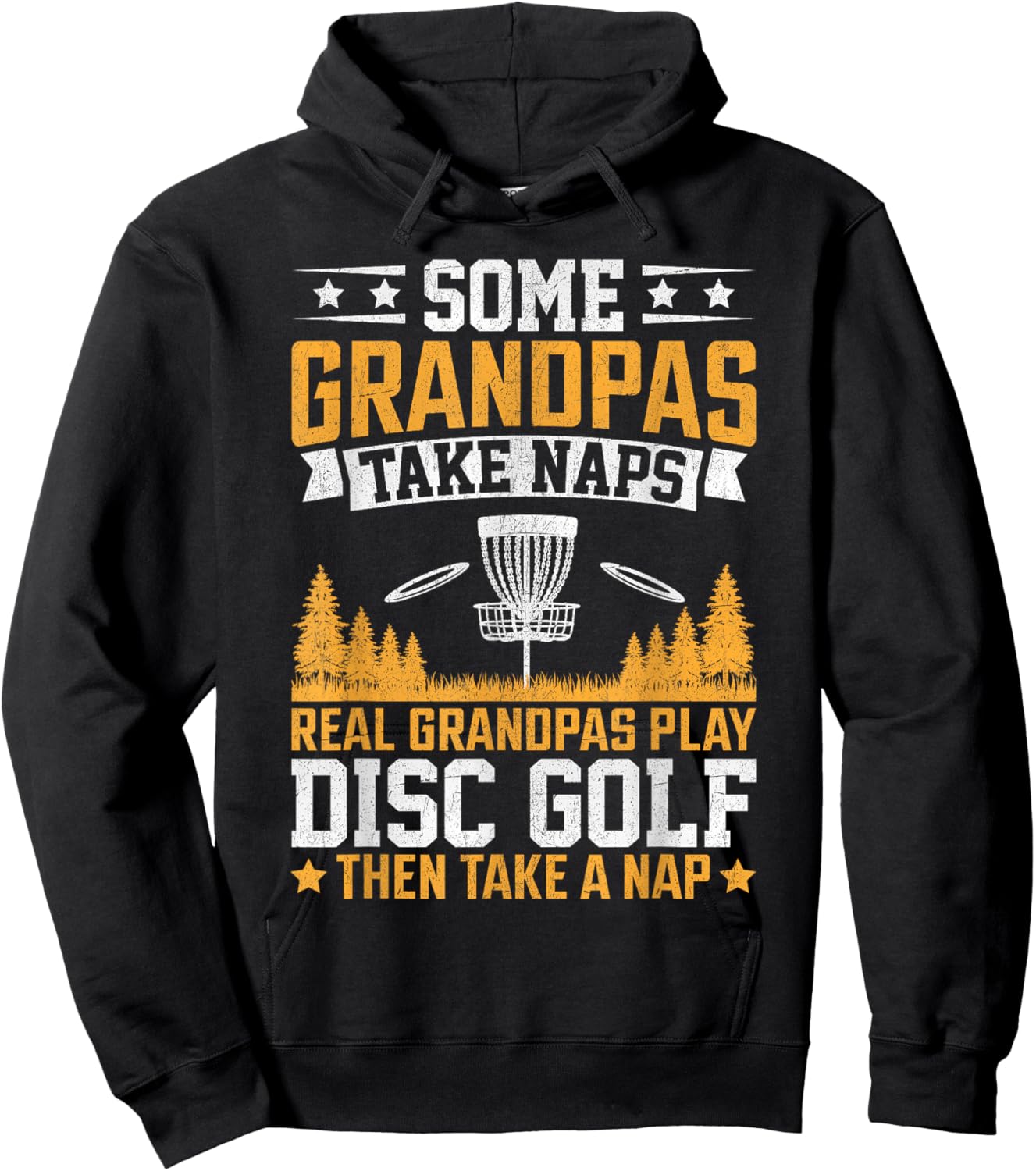 Some Grandpas Take Naps, Funny Grandpa Disc Golf Player Hoodie - Hoodie | Black