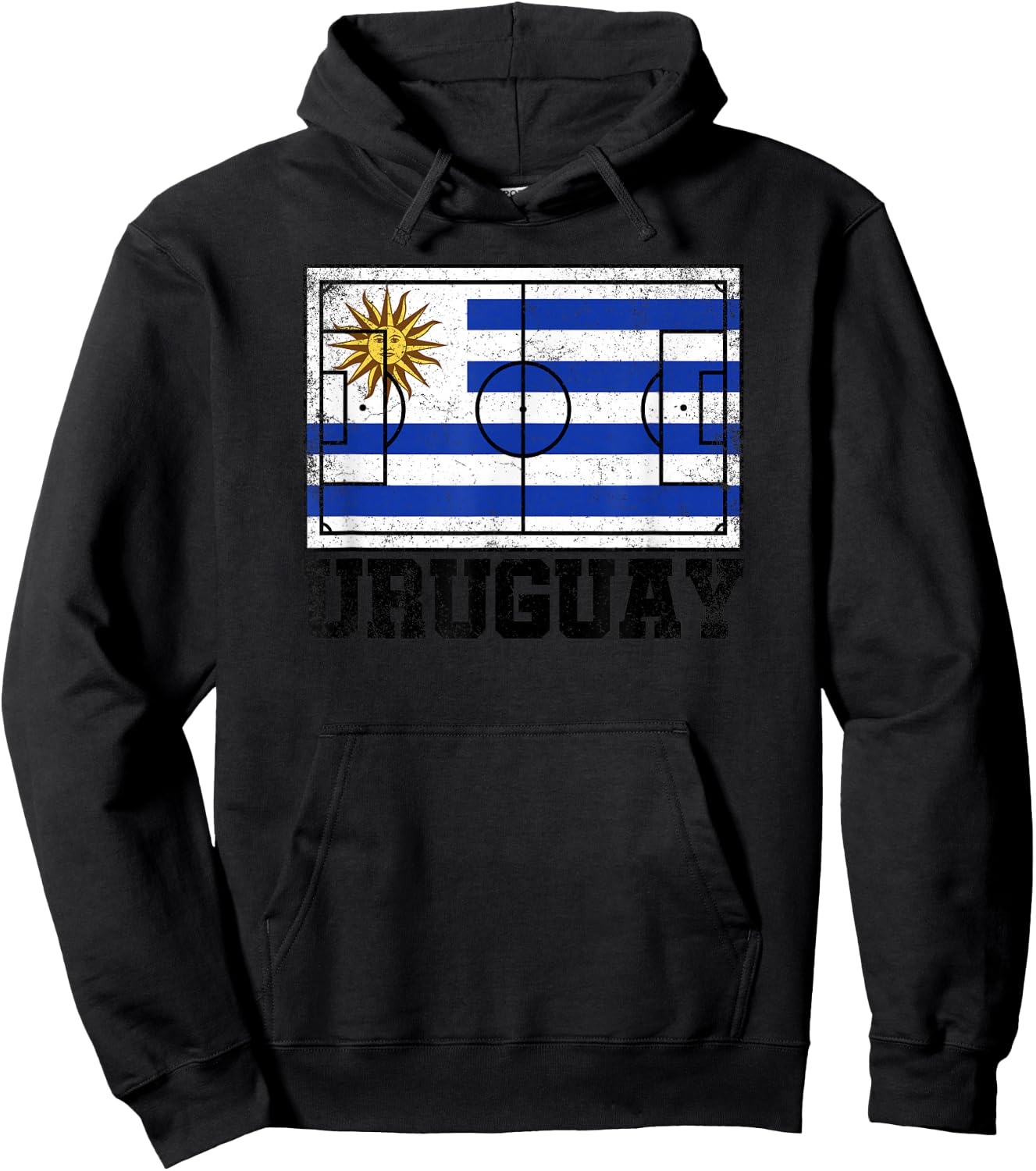 Uruguay Soccer Field Country Flag Uruguayan Pride Hoodie - Hoodie | Black