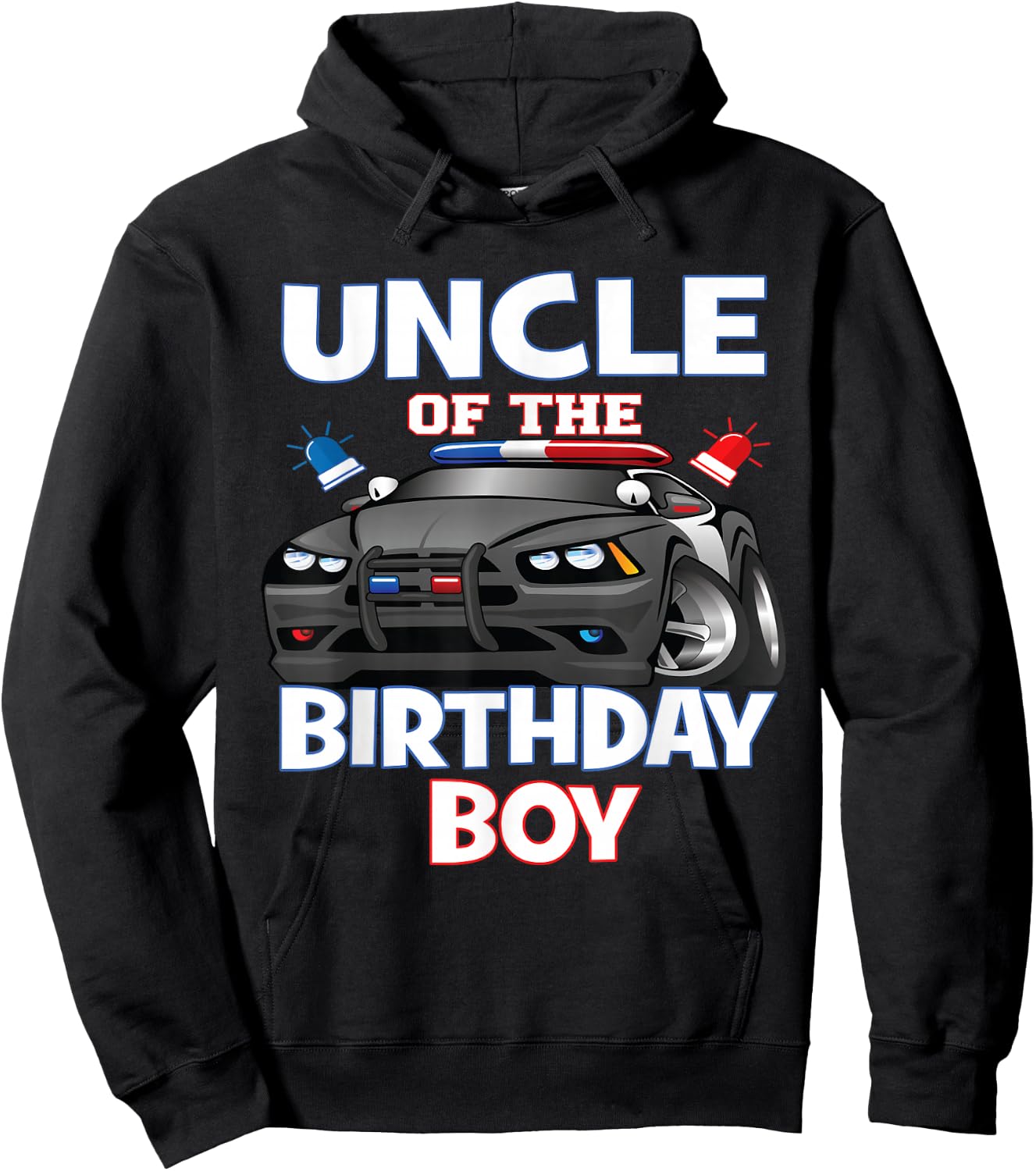 Uncle Of The Birthday Boy Policeman Officer Party Hoodie - Hoodie | Black