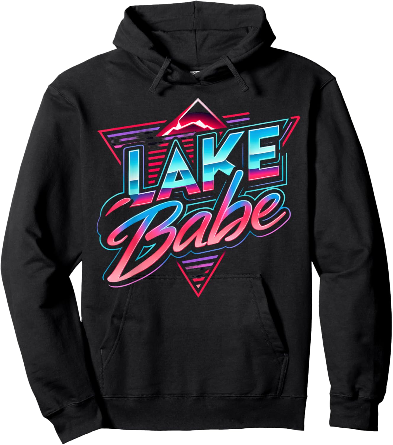 Retro Lake Babe Summer Holiday Outdoors By The Lake Hoodie - Hoodie | Black
