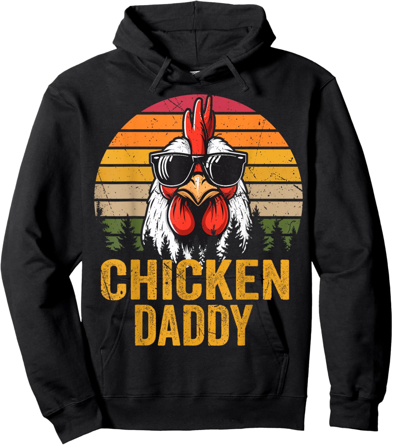 Chicken Daddy Vintage Rooster For Dad Farmer Fathers Day Men Hoodie - Hoodie | Black