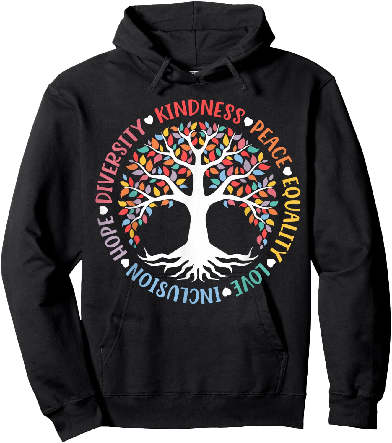 World Peace Supporter Retro Women Men Apparel Kindness Peace Equality Love Inclusion Hope Diversity Retro Hoodie - Hoodie | Black