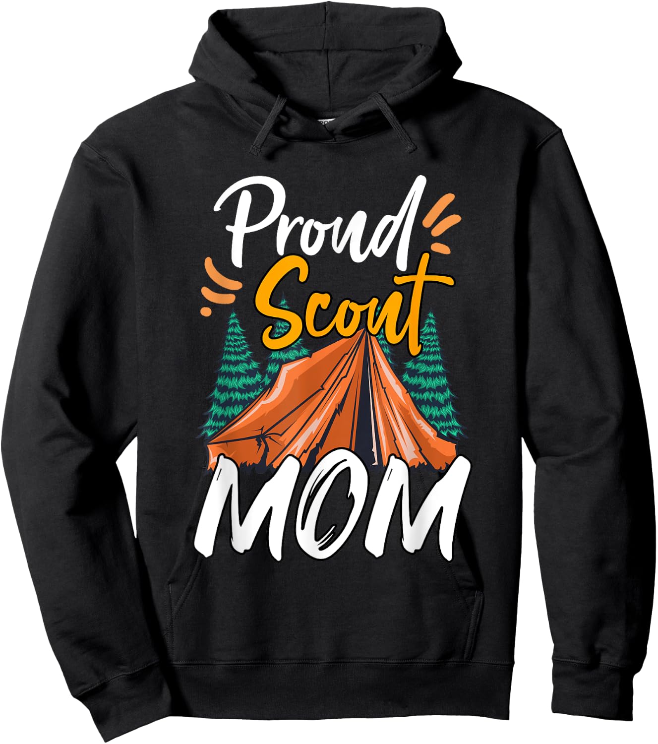 Proud Scout Mom Scouting The Leader Cub Camping Hoodie - Hoodie | Black