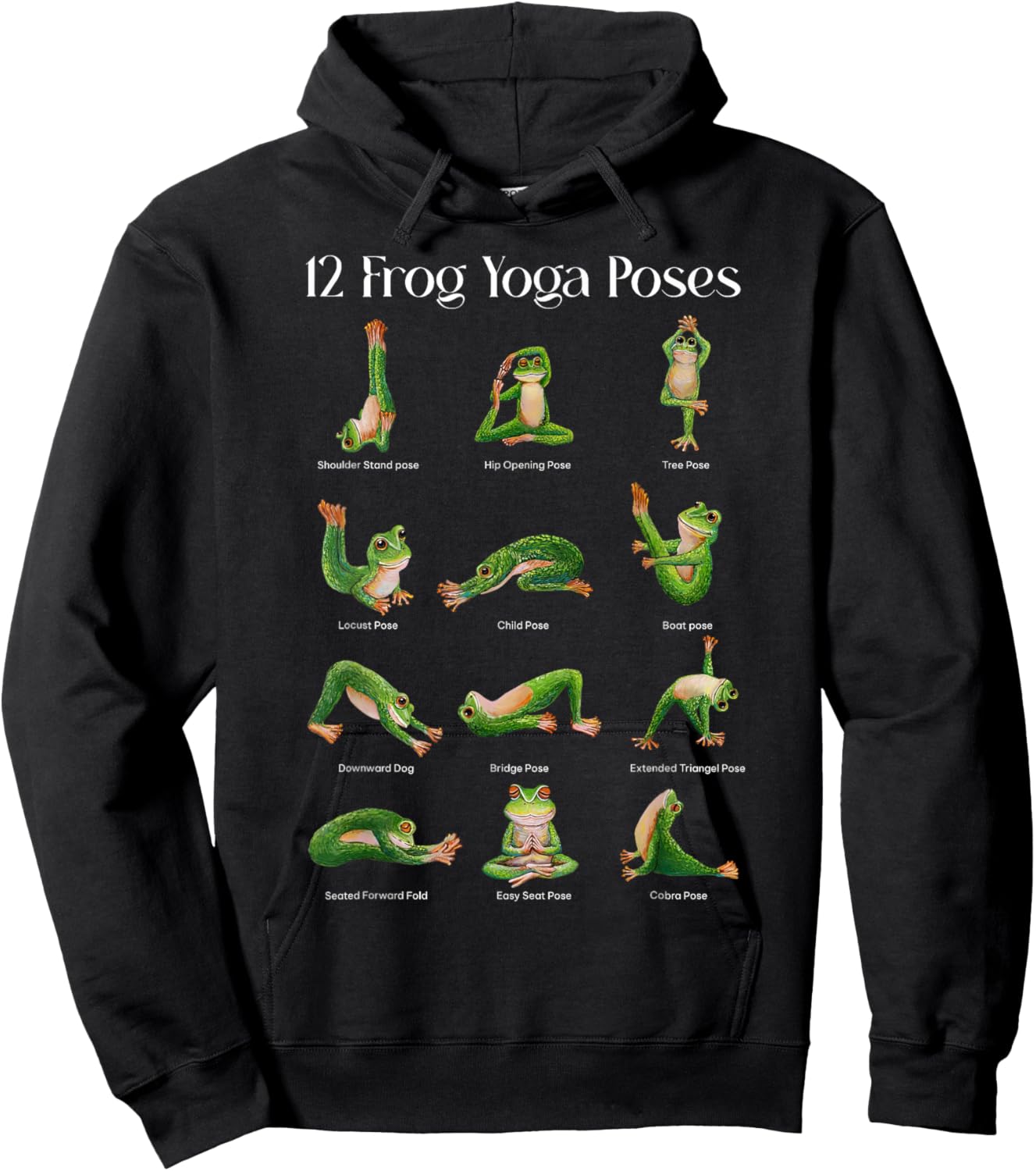 Yoga Frog Namaste Meditation Yoga Pose Frog Love Hoodie - Hoodie | Black